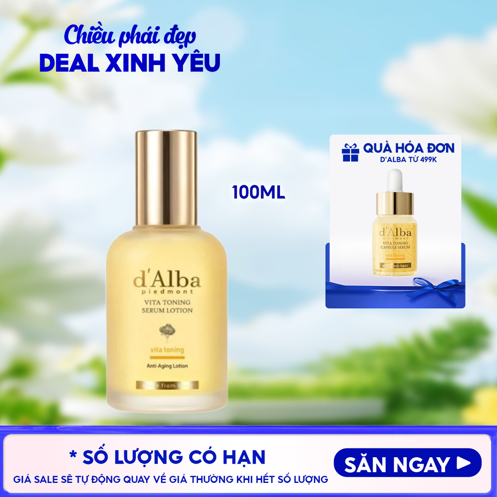 Sữa Dưỡng Ẩm d'Alba Hỗ Trợ Dưỡng Sáng Da Vita Toning Serum Lotion 100ml
