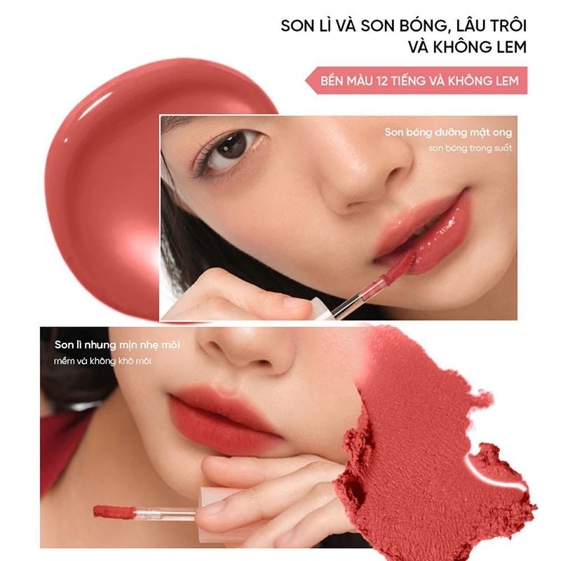 Son Tint Bóng Judydoll Môi Căng Bóng, Lâu Trôi Glazed Lip Gloss