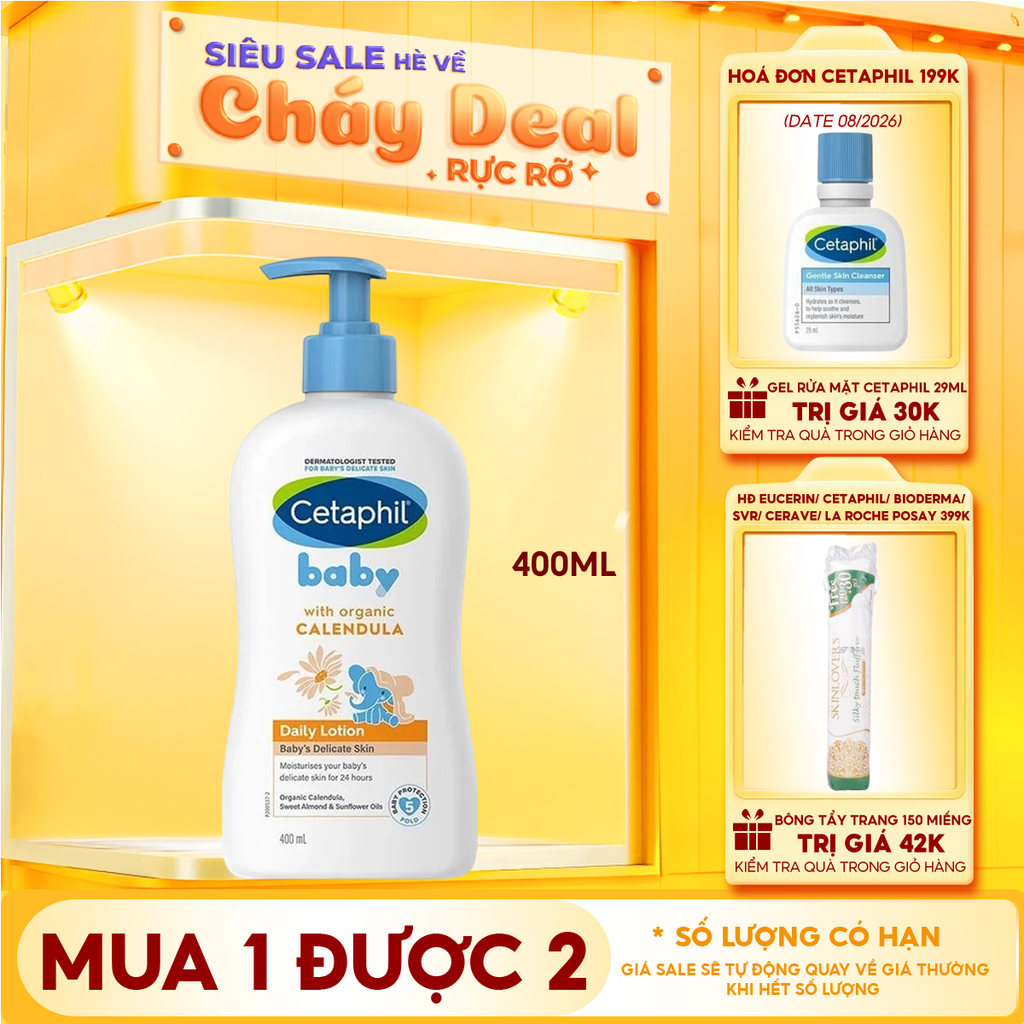 Sữa Dưỡng Da Trẻ Em Cetaphil Baby Daily Lotion With Organic Calendula 400ml