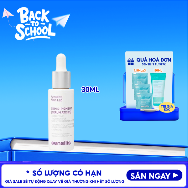  Serum Sensilis Hỗ Trợ Giảm & Ngăn Ngừa Thâm Nám, Làm Sáng Da Skin D-Pigment [Serum Atx B3] 30ml 