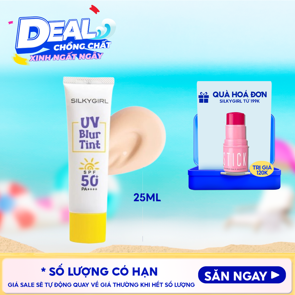 Kem Lót Đa Năng Chống Nắng Đều Màu Da Silkygirl Uv Blur Tint 25ml #01 Light Beige