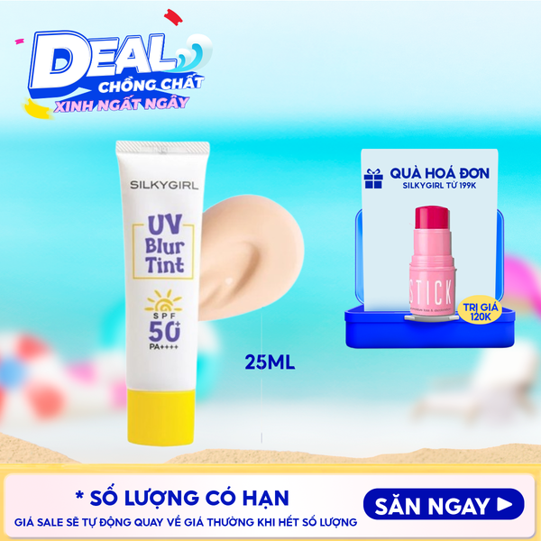 Kem Lót Đa Năng Chống Nắng Đều Màu Da Silkygirl Uv Blur Tint 25ml #01 Light Beige 