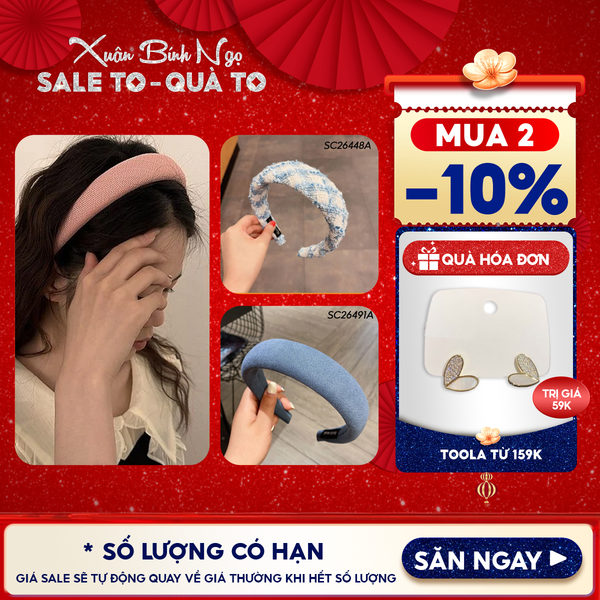  [NHẬP KHẨU] Băng Đô Cài Tóc Thời Trang, Phong Cách Hàn Quốc, Nhiều Họa Tiết TOOLA 