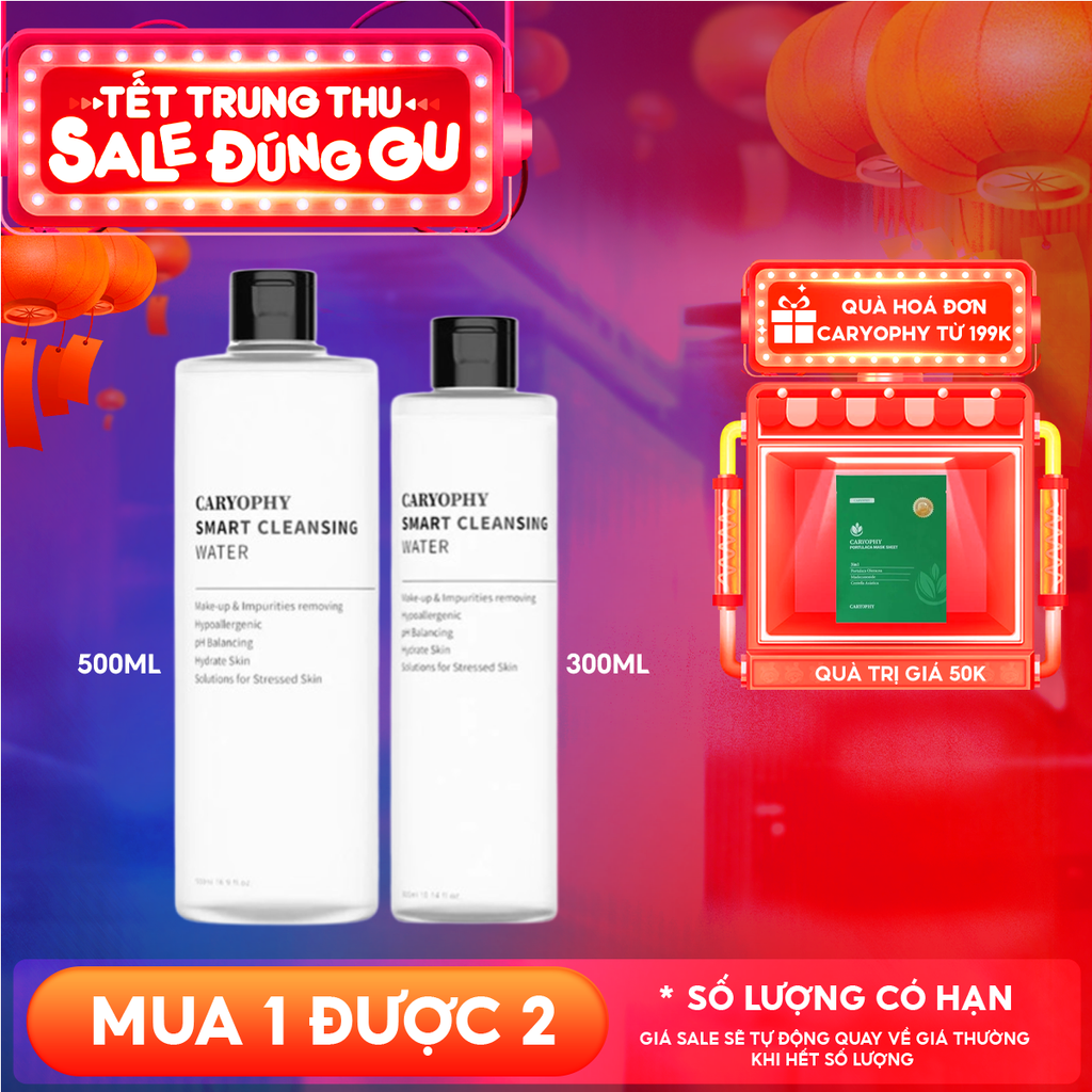 Nước Tẩy Trang Caryophy Dành Cho Da Dầu Mụn Smart Cleansing Water