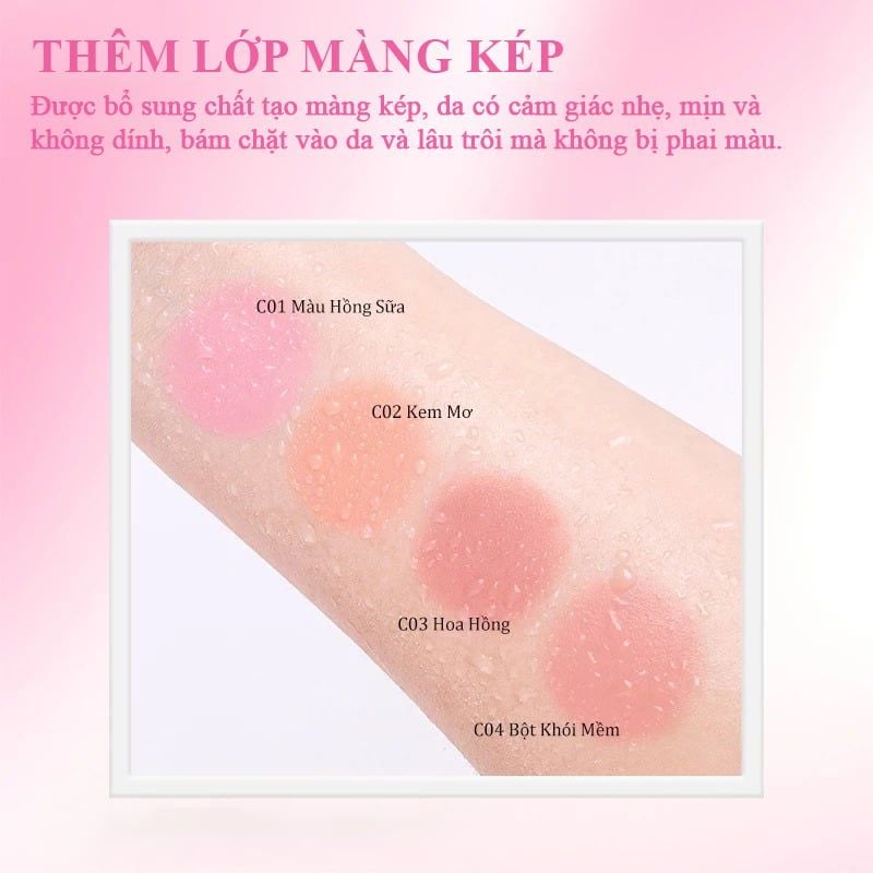 Má Hồng Dạng Kem VEECCI Liquid Like Water Powder Blusher 3.5g