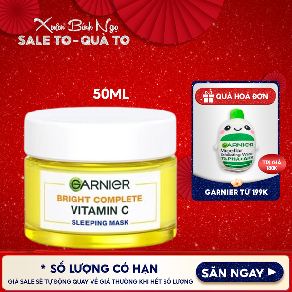  Mặt Nạ Ngủ Garnier Tinh Chất Sữa Chua Hỗ Trợ Dưỡng Trắng Da Light Complete Yoghurt Sleeping Mask 50ml 