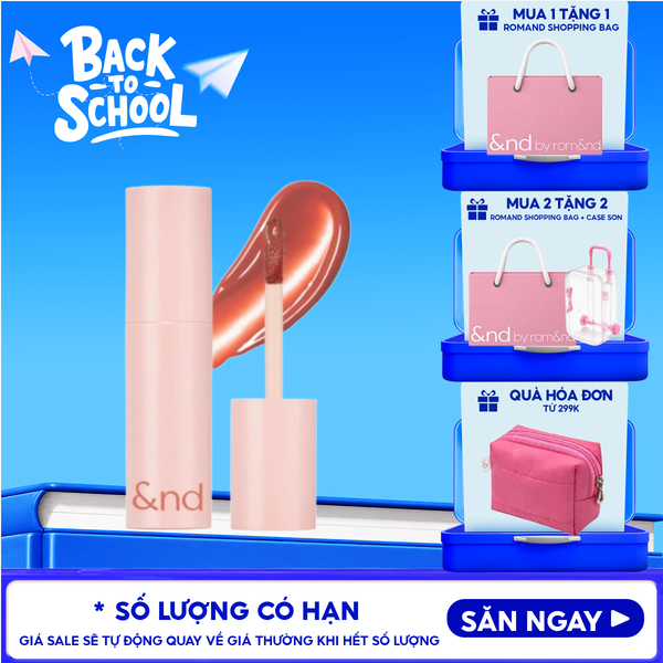  [&nd by rom&nd] Son Tint Bóng Căng Mọng Môi And By Romand Glassy Bomb Tint 2g 