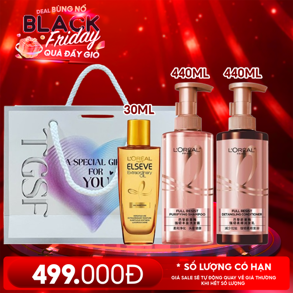  Dầu Gội, Dầu Xả L'oreal Giảm Rụng Tóc, Giúp Tóc Chắc Khỏe Full Resist 440ml 