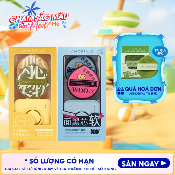  Set 2 Bông Mút Trang Điểm Amortals Powder Puff 