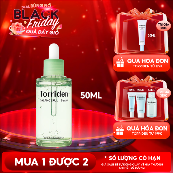  Serum Torriden Rau Má Làm Dịu Da, Hỗ Trợ Giảm Mẩn Đỏ Cho Da Torriden Balanceful Cica Serum 50ml 