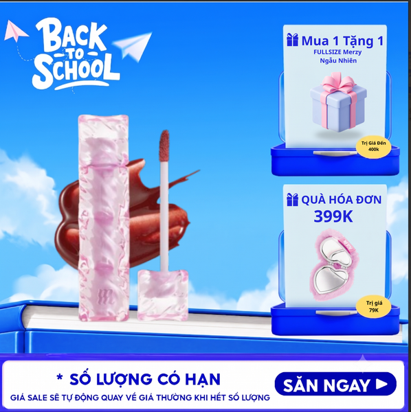  Son Tint Merzy Mịn Lì , Bền Màu, Fit Môi Tự Nhiên Water Fit Blur Tint 3.7g 
