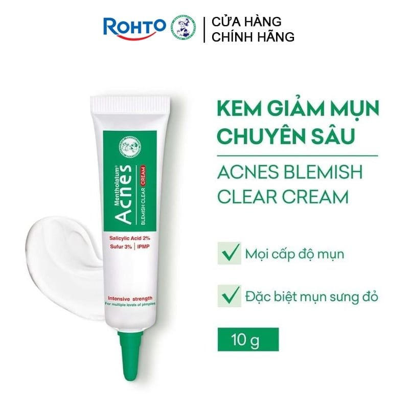 Kem Giảm Mụn Acnes Làm Khô Nhân Mụn Nhanh Blemish Clear Cream 10g