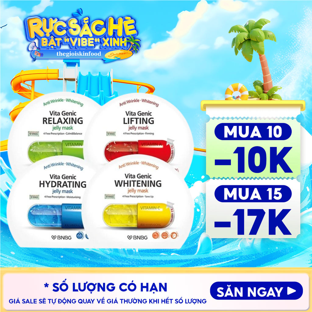 Mặt Nạ Miếng BNBG Dưỡng Ẩm, Hỗ Trợ Dưỡng Trắng, Cải Thiện Làn Da Hàn Quốc (Vitamin A, B, B3, E)
