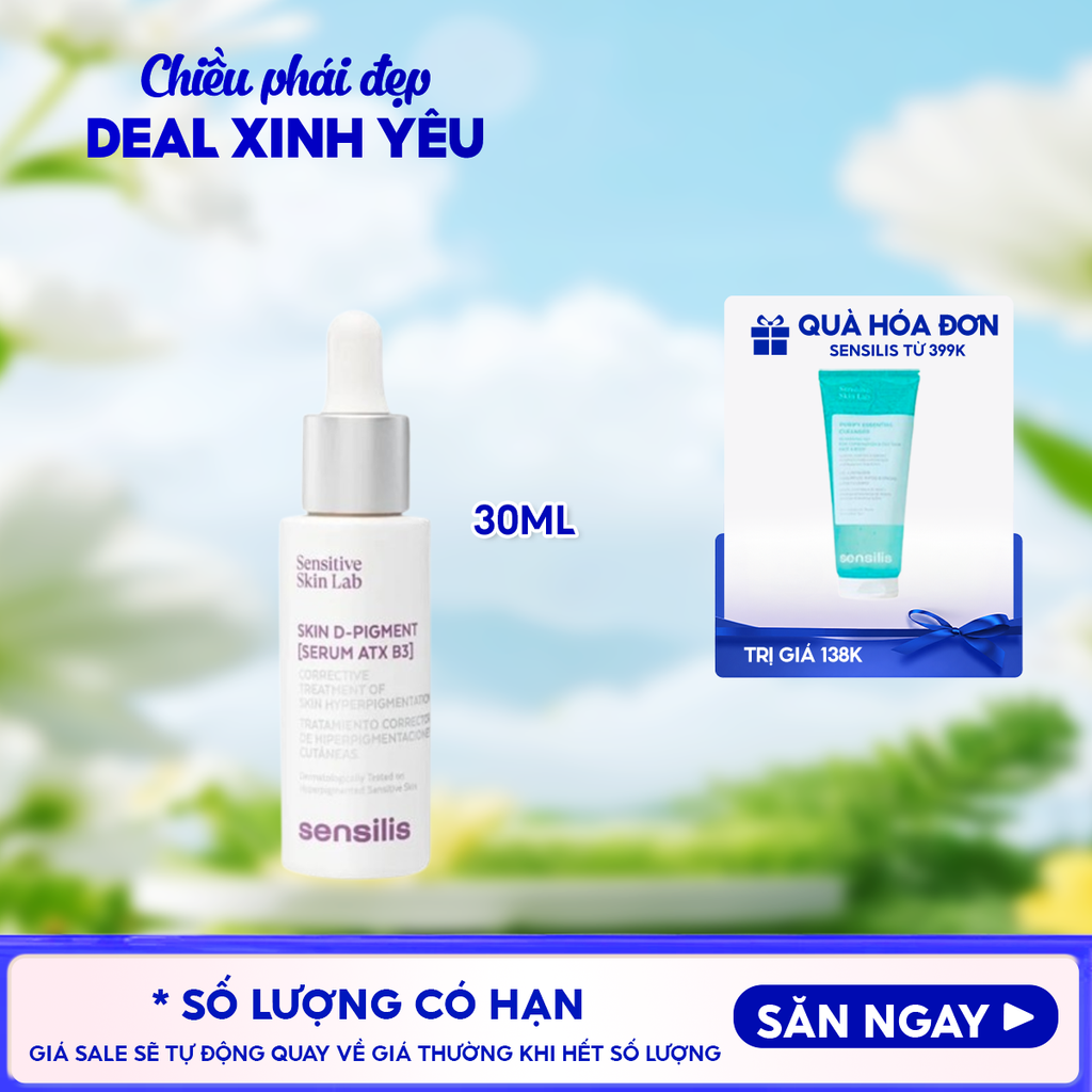 Serum Sensilis Hỗ Trợ Giảm & Ngăn Ngừa Thâm Nám, Làm Sáng Da Skin D-Pigment [Serum Atx B3] 30ml