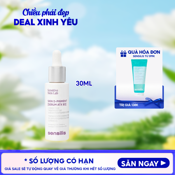  Serum Sensilis Hỗ Trợ Giảm & Ngăn Ngừa Thâm Nám, Làm Sáng Da Skin D-Pigment [Serum Atx B3] 30ml 