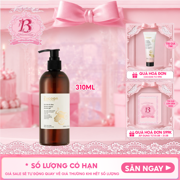  Gel Tắm Cocoon Bí Đao Hỗ Trợ Cải Thiện Mụn Lưng Winter Melon Shower Gel 310ml 
