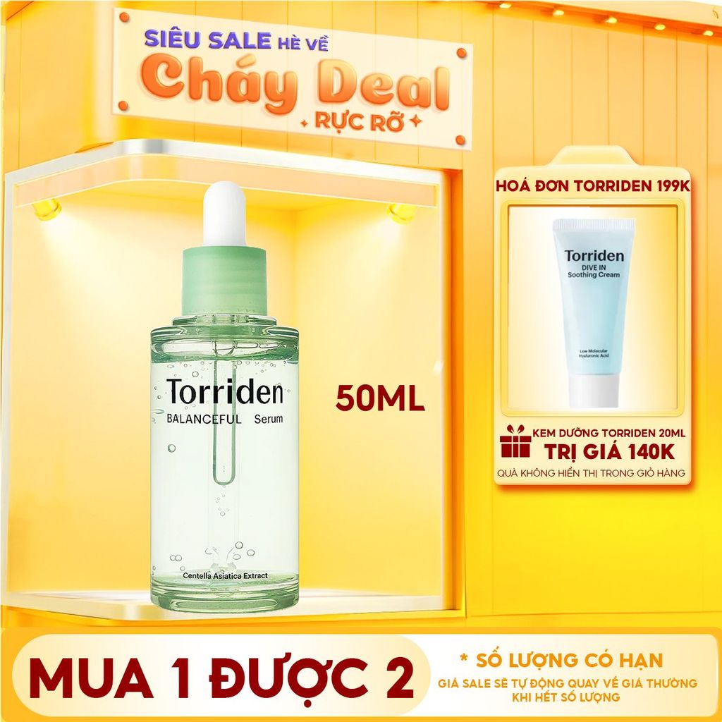 Serum Torriden Rau Má Làm Dịu Da, Hỗ Trợ Giảm Mẩn Đỏ Cho Da Torriden Balanceful Cica Serum 50ml