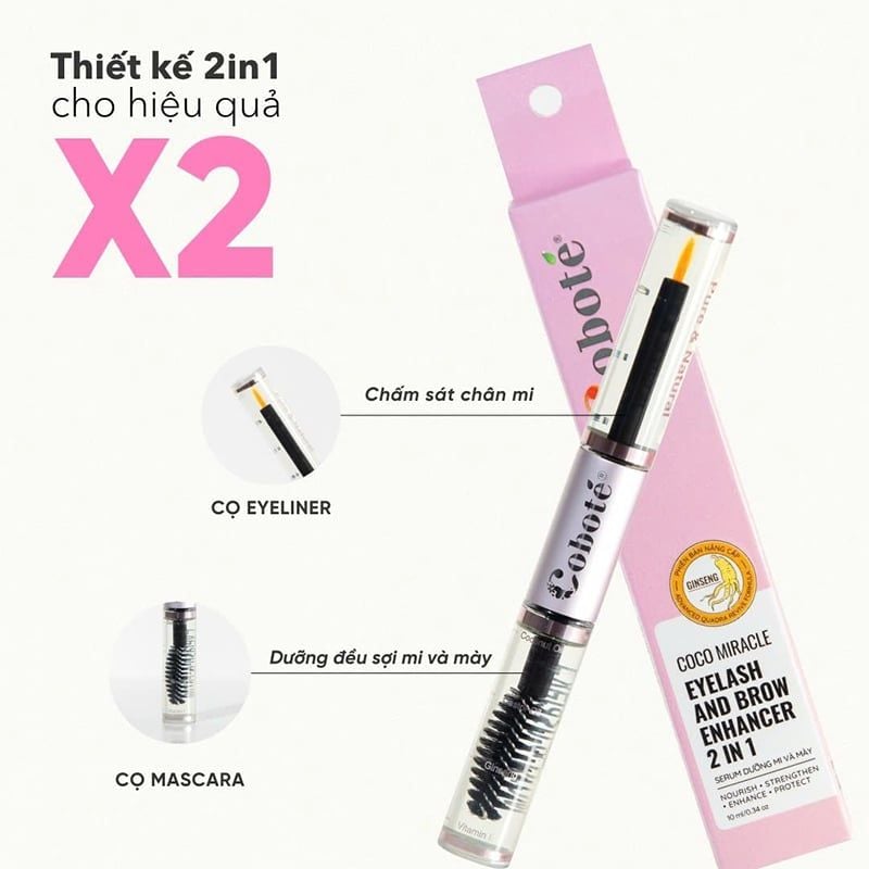 Serum Dưỡng Mi COBOTÉ Mi Dài, Dày Coco Miracle Eyelash & Brow Enhancer