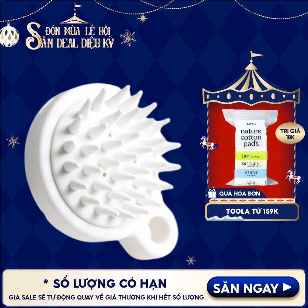 [NHẬP KHẨU] Lược Gội Đầu TOOLA Giúp Massage Da Đầu Giảm Rụng Tóc Scalp Massage Brush - TLA009