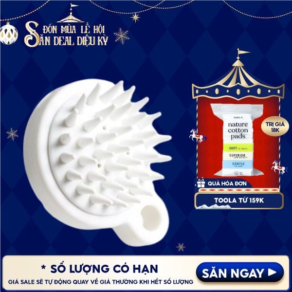  [NHẬP KHẨU] Lược Gội Đầu TOOLA Giúp Massage Da Đầu Giảm Rụng Tóc Scalp Massage Brush - TLA009 