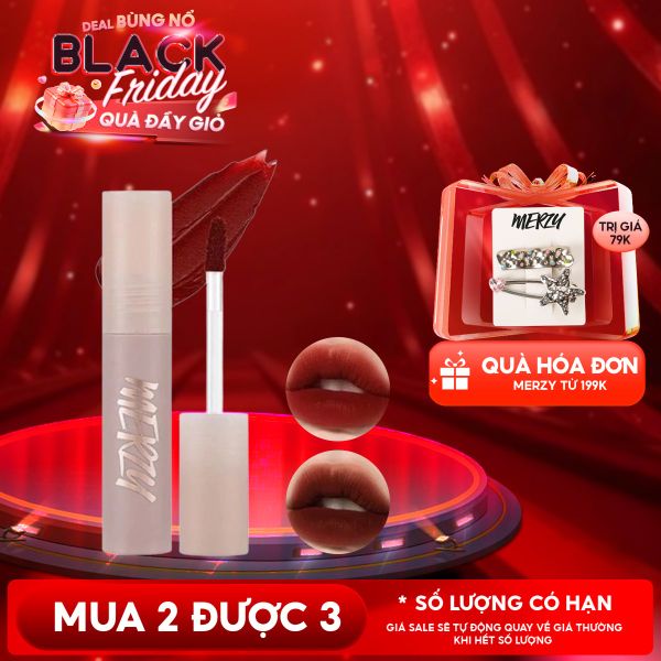  [Academia Collection] Son Kem Merzy Siêu Lì, Lâu Trôi, Lên Màu Chuẩn Academia Mellow Tint 4g 