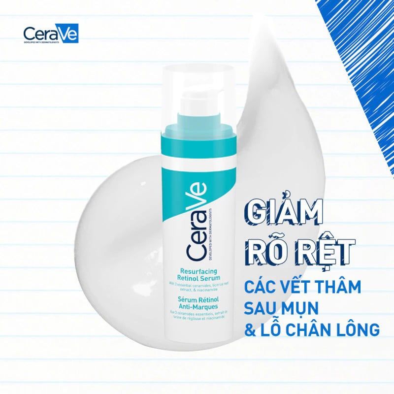 Serum Cerave Giúp Hỗ Trợ Mờ Thâm Mụn Resurfacing Retinol Serum 30ml