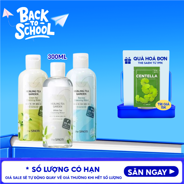  Nước Tẩy Trang The Saem Chiết Xuất Từ Các Loại Lá Trà Healing Tea Garden Cleansing Water 300ml 