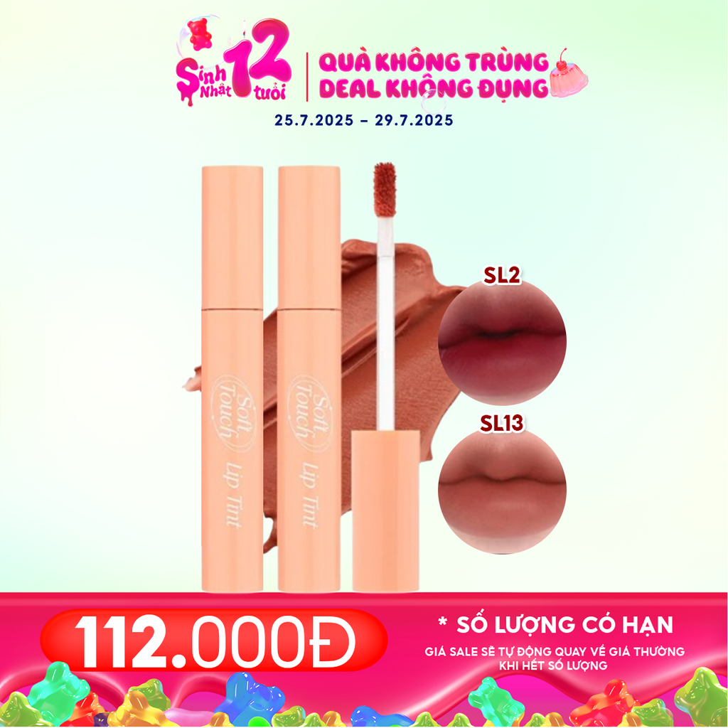 [SL1 - SL14] Son Kem Merzy Siêu Lì, Siêu Mịn Môi Soft Touch Lip Tint 3g