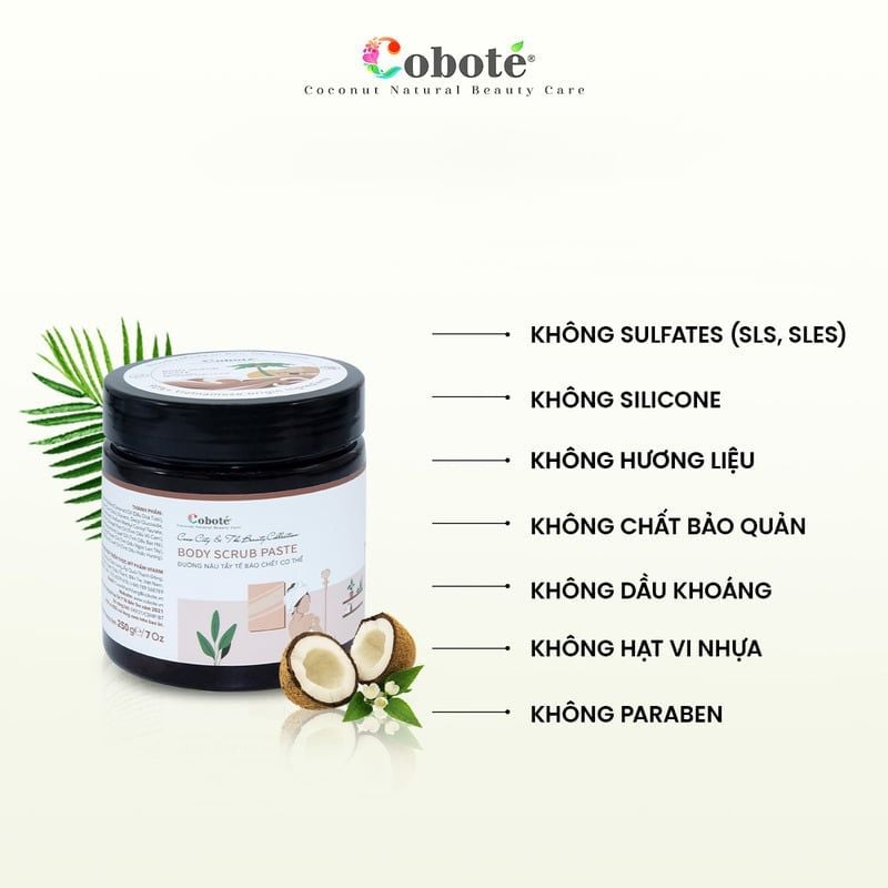Tẩy Tế Bào Chết Cơ Thể Đường Nâu Sạch Mịn COBOTÉ Body Scrub Paste