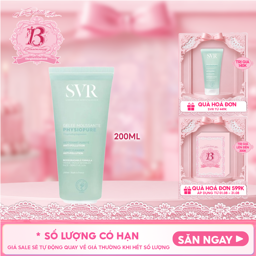 Sữa Rửa Mặt SVR Dạng Gel Dành Cho Da Nhạy Cảm Physiopure Gelée Moussante