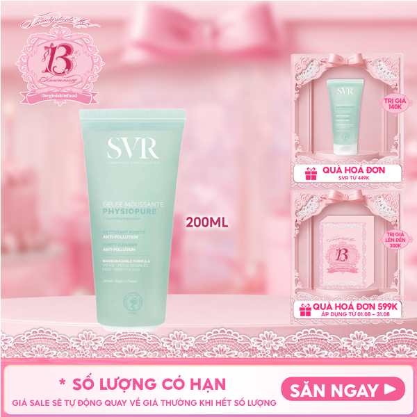  Sữa Rửa Mặt SVR Dạng Gel Dành Cho Da Nhạy Cảm Physiopure Gelée Moussante 
