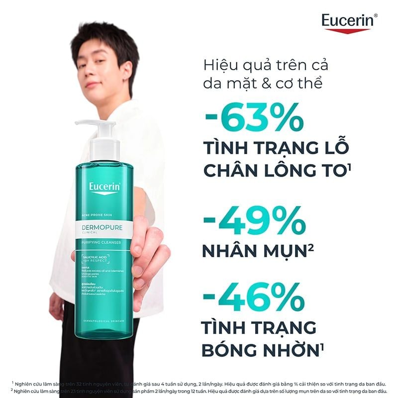 Sữa Rửa Mặt Eucerin Dạng Gel Kiềm Dầu, Hỗ Trợ Giảm Mụn Acne-Oil Control Pro Acne Solution Cleansing Gel