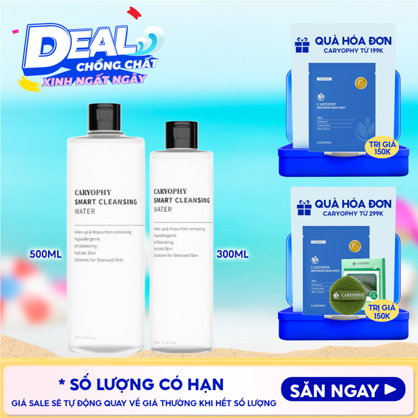  Nước Tẩy Trang Caryophy Dành Cho Da Dầu Mụn Smart Cleansing Water 500ml 
