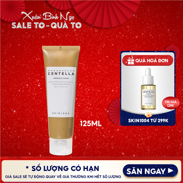  Sữa Rữa Mặt Tạo Bọt Skin1004 Làm Sạch Sâu, Dịu Nhẹ Chiết Xuất Rau Má Madagascar Centella Ampoule Foam 125ml 