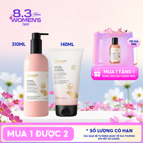Sữa Rửa Mặt Sen Hậu Giang Làm Dịu Da Cocoon Hau Giang Lotus Soothing Cleanser 310ml