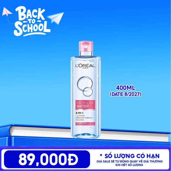  Nước Tẩy Trang L'Oreal Làm Sạch Tươi Mát, Dưỡng Ẩm Cho Da 3-in-1 Micellar Water 