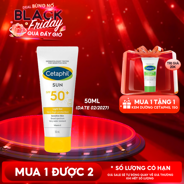  Gel Chống Nắng Cetaphil Dịu Nhẹ Dành Cho Da Nhạy Cảm Sun SPF50+ Light Gel 50ml 