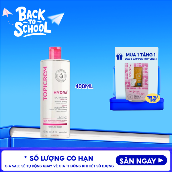  Nước Tẩy Trang Topicrem Dành Cho Da Khô & Nhạy Cảm Hydra+ Gentle Micellar Water 