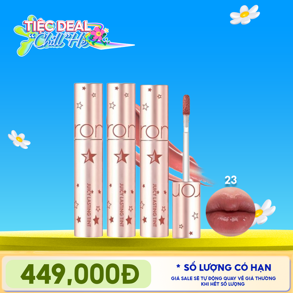  [PACK TIẾT KIỆM 60%] 3 Son Tint Lì Romand Juicy Lasting Tint Starry Edition 5.5g 23 Nucadamia 