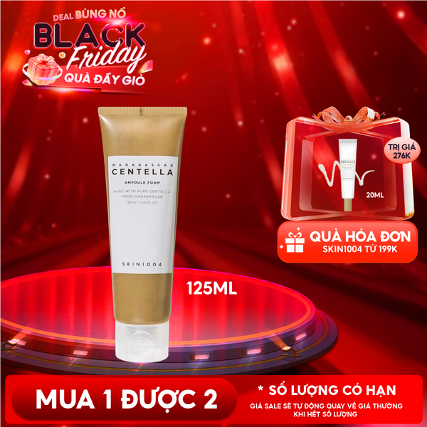  Sữa Rữa Mặt Tạo Bọt Skin1004 Làm Sạch Sâu, Dịu Nhẹ Chiết Xuất Rau Má Madagascar Centella Ampoule Foam 125ml 