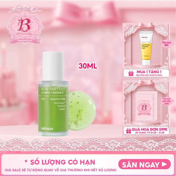  Serum Celimax Dưỡng Ẩm, Hỗ Trợ Phục Hồi, Làm Dịu The Real Noni Energy Ampoule 30ml 