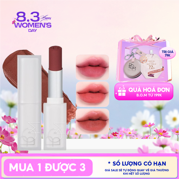  Son Thỏi B.O.M Thuần Chay Mịn Lì Cloud Blur Lipstick 3.3g 
