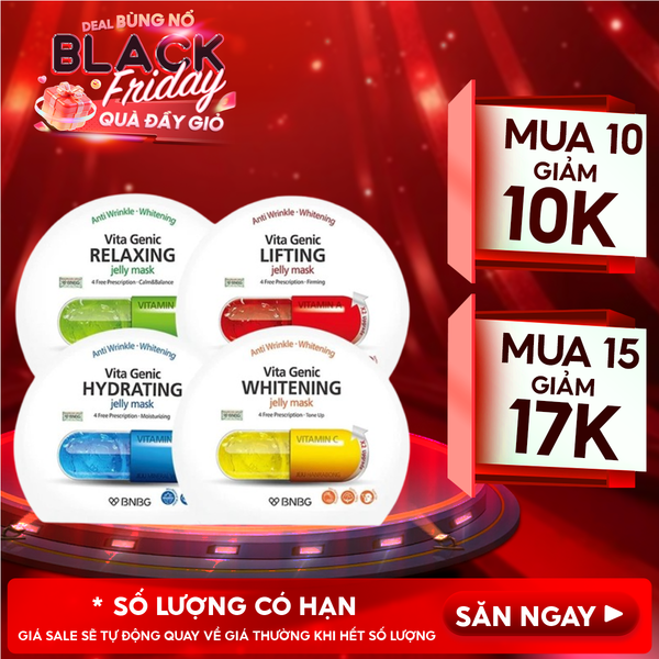  Mặt Nạ Miếng BNBG Dưỡng Ẩm, Hỗ Trợ Dưỡng Trắng, Cải Thiện Làn Da Hàn Quốc (Vitamin A, B, B3, E) 