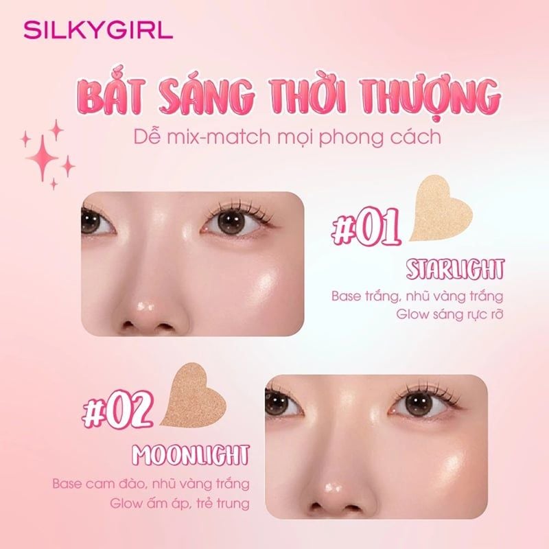 Bắt Sáng Silkygirl Mỏng Nhẹ, Mịn Lì, Hiệu Ứng 3D Highlighter 3.5g