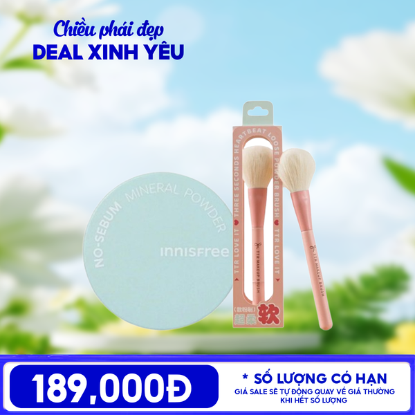  Combo Khóa Nền: Cọ Trang Điểm TTR Makeup Brush + Phấn Phủ Bột Innisfree No-Sebum Mineral Powder 5g 