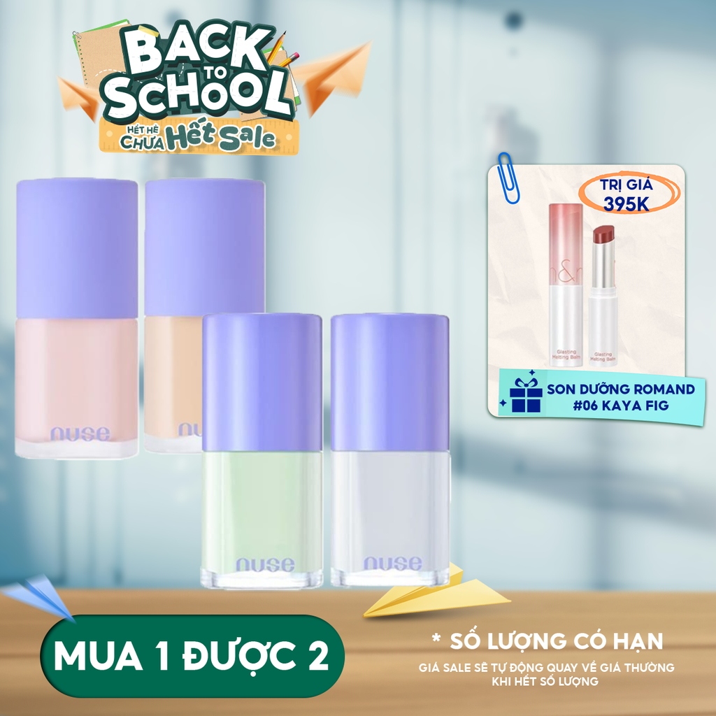 [NUSE BY ROMAND] Kem Lót Trang Điểm Nuse Nâng Tông, Thuần Chay Care Tone-Up