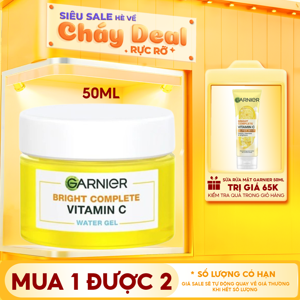 Gel Dưỡng Ẩm Garnier Hỗ Trợ Sáng Da Bright Complete Vitamin C Water-gel 50ml
