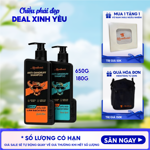  Dầu Gội Nam Menitems Hỗ Trợ Làm Sạch Gàu Ngứa Anti-Dandruff Shampoo 