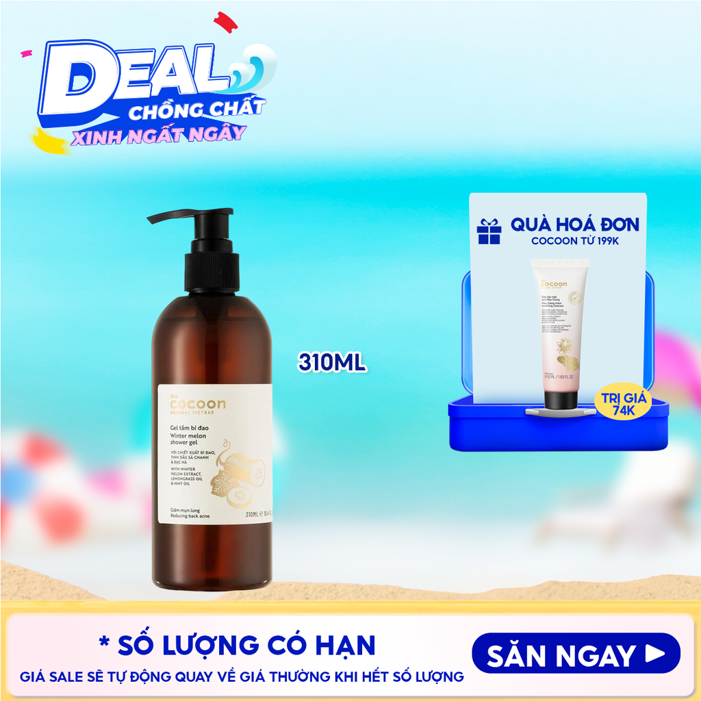 Gel Tắm Cocoon Bí Đao Hỗ Trợ Cải Thiện Mụn Lưng Winter Melon Shower Gel 310ml