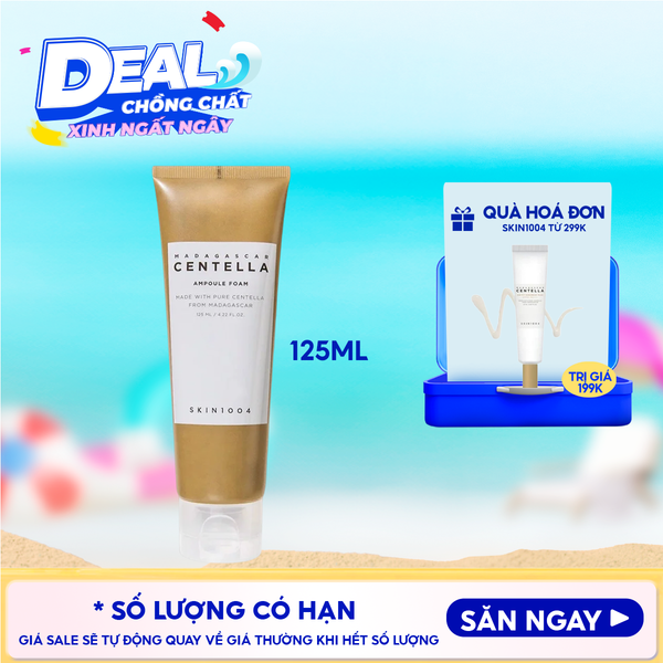  Sữa Rữa Mặt Tạo Bọt Skin1004 Làm Sạch Sâu, Dịu Nhẹ Chiết Xuất Rau Má Madagascar Centella Ampoule Foam 125ml 